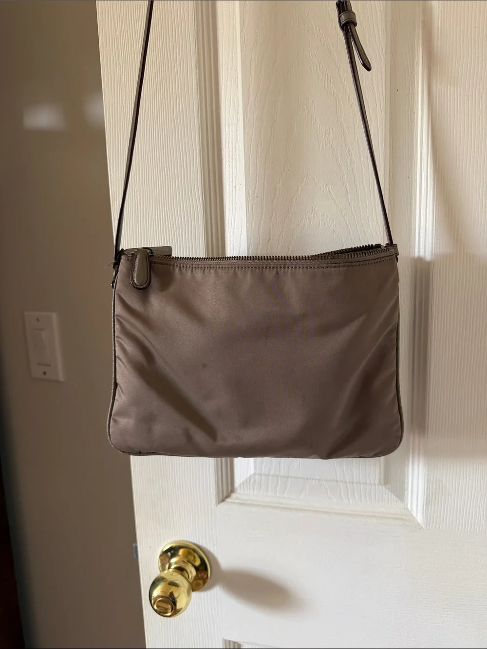 COACH Taupe/Nude Nylon Crossbody Shoulder Bag